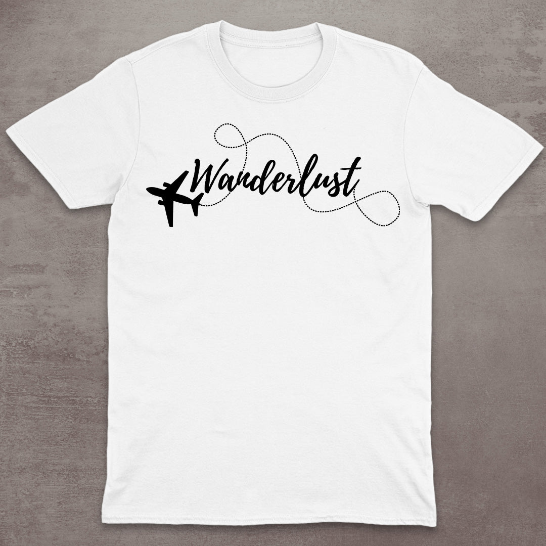 Wanderlust Airplane Script T-Shirt