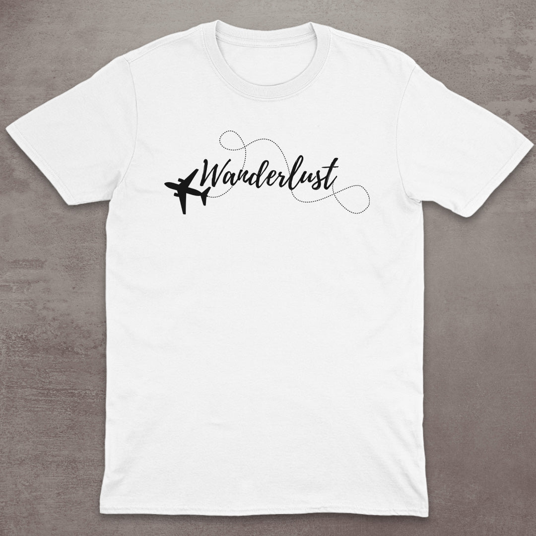Wanderlust Airplane Script T-Shirt