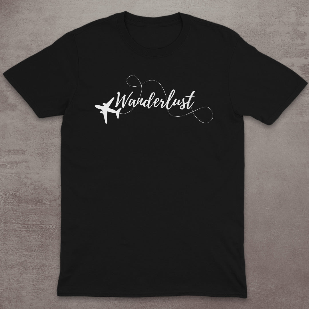 Wanderlust Airplane Script T-Shirt