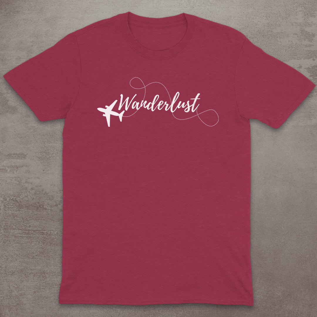 Wanderlust Airplane Script T-Shirt