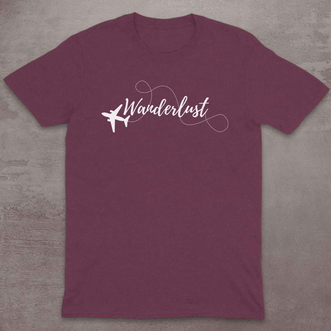Wanderlust Airplane Script T-Shirt