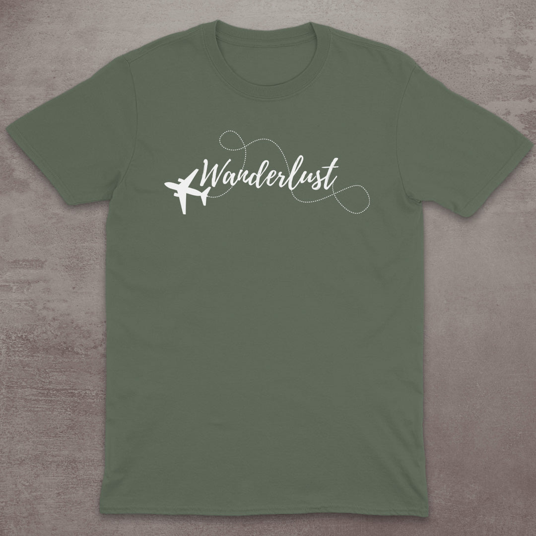 Wanderlust Airplane Script T-Shirt