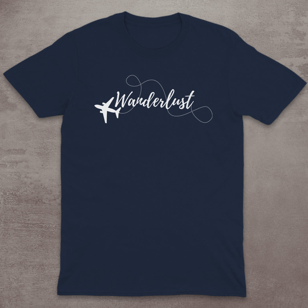 Wanderlust Airplane Script T-Shirt